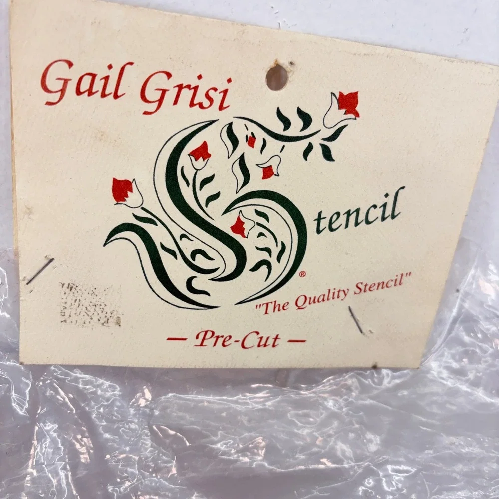 Gail Grisi Iris Flower Pre-Cut Stencil Kit 14x14 Wall Decor DIY Vintage 80s NOS